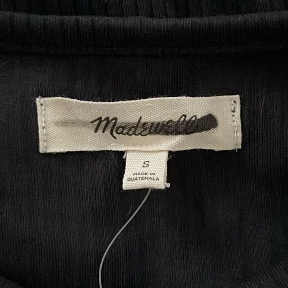 Madewell NWT Highneck Tank With Shelf Bra in Sleekhold Size Small in True Black - Picture 7 of 8